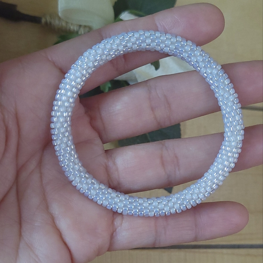 🐚NWT.CR8 Beaded crochet bracelet.TOHO SEED BEADS.Boho Bracelet.Handmade Bangle.